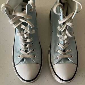 Converse Blue and White High-Top Sneakers Classic Canvas Design
